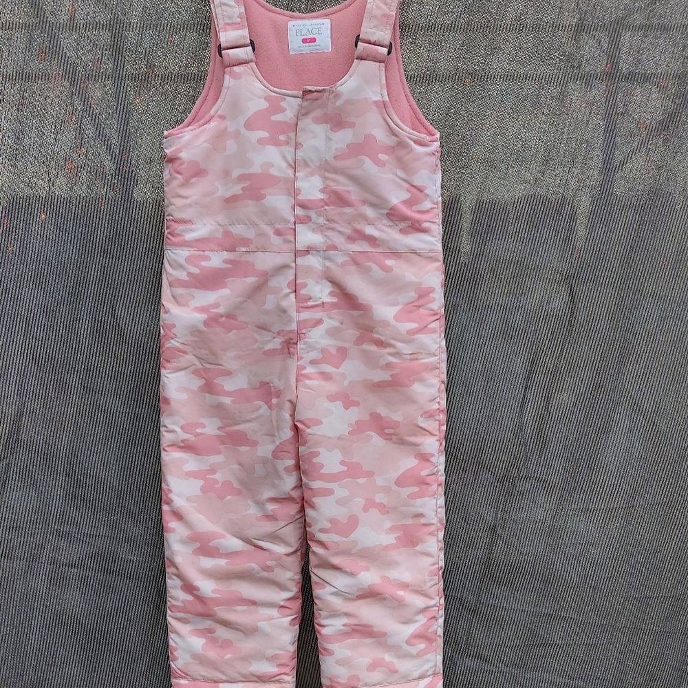 Girls 5T Pink Camo Snow Bib Pants